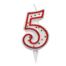 CANDELINA ZUCCHERINO - NUMERO 5 - H.8.5CM - BIG  PARTY 85971