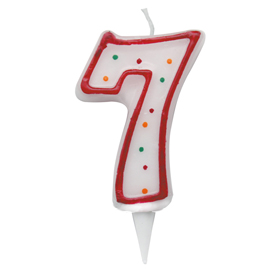 CANDELINA ZUCCHERINO - NUMERO 7 - H.8.5CM - BIG  PARTY 85973