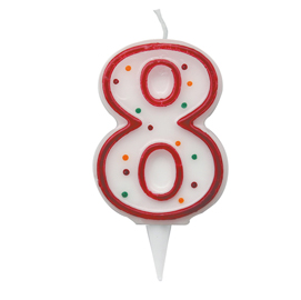 CANDELINA ZUCCHERINO - NUMERO 8 - H.8.5CM - BIG  PARTY 85974