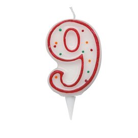 CANDELINA ZUCCHERINO - NUMERO 9 - H.8.5CM - BIG  PARTY 85975
