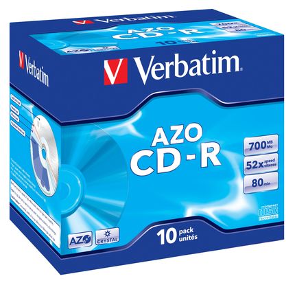 CD ROM 700MB 80 MIN. VERBATIM  52X JC + TASSA SIAE VERCDR70052XK