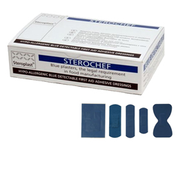 CEROTTI BLU DETECTABLE - 5 MISURE ASSORTITE - BLU - PVS - CONF. 100 PEZZI 76193