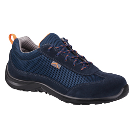 CALZATURA DI SICUREZZA COMO S1P SRC - PELLE SCAMOSCIATA-POLIESTERE MESH - NUMERO 45 - BLU - DELTAPLUS 82124