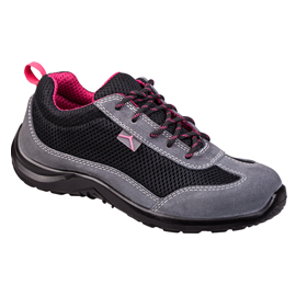 CALZATURA DI SICUREZZA COMO S1P SRC - PELLE SCAMOSCIATA-POLIESTERE MESH - NUMERO 36 - GRIGIO-FUCSIA -DELTA PLUS 82115