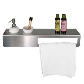 MENSOLA CON PORTASALVIETTE - 57 X 12 X 9 CM - ACCIAIO INOX - SATINATO - LAMINART 98386