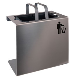 PORTARIFIUTI A MURO - 6 L - 30 X 20 X 28 CM - ACCIAIO INOX - SATINATO - LAMINART 98395