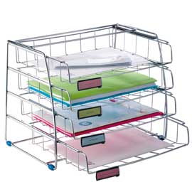 SET DA 4 VASCHETTE SCORREVOLI - 39X30X31,5 CM - VASCHETTE 6,5 CM - METALLO - ALBA 61935
