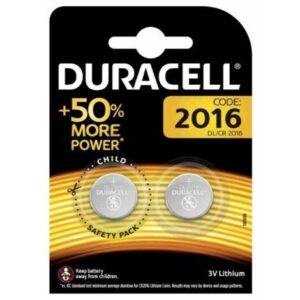 BATTERIA A BOTTONE 3V DURACELL CR2016 DL2016 2pz