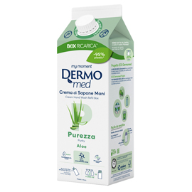 RICARICA CREMA DI SAPONE MANI - CARTON BOX - 900 ML - ALOE - DERMOMED 102282
