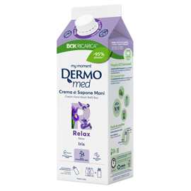 RICARICA CREMA DI SAPONE MANI - CARTON BOX - 900 ML - IRIS - DERMOMED 102283