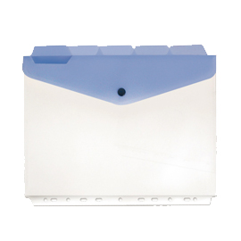 BUSTE A FORATURA UNIVERSALE CON BOTTONE E SEPARATORI - 21X29,7 CM - TRASPARENTE - BEAUTONE - CONF. 5 PEZZI 80544