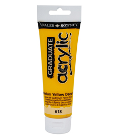 COLORE ACRILICO FINE GRADUATE - 120 ML - GIALLO CADMIO SCURO - DALER ROWNEY 85518