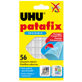 SUPPORTI IN GOMMA ADESIVA UHU  PATAFIX - INVISIBILE - UHU  - CONF. 56 PEZZI 80329