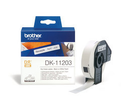 BROTHER - ROTOLO 300 ETICHETTE ADESIVE 17 X 87MM - NERO-BIANCO - DK-11203 BRODK11203