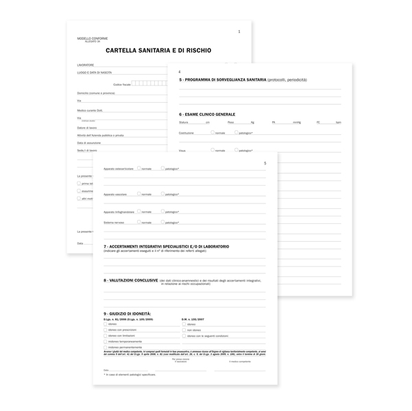 REGISTRO CARTELLA SANITARIA DI RISCHIO - 34 PAG - 31X24,5CM - DU131910000 - DATA UFFICIO 88635