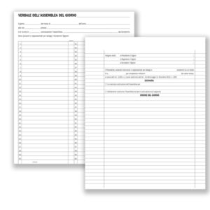 REGISTRO VERBALI ASSEMBLEE CONDOMINIALI - 80 PAG - FORMATO 31X24,5CM - DU136400000 - DATA UFFICIO 88602