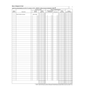 REGISTRO BENI AMMORTIZZABILI - 45 PAGINE - NUMERATE - 31X24,5CM - DU136800000 - DATA UFFICIO 88626