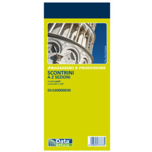 BLOCCO SCONTRINO 2 SEZIONI - 100 COPIE NUMERATE - GIALLO - 5,8X13CM - DU160000030 - DATA UFFICIO 88647