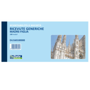 BLOCCO RICEVUTE GENERICHE MADRE FIGLIA - 100 PAGINE - 10X21,5CM - DU160100000 - DATA UFFICIO 90873