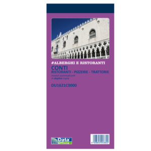 BLOCCO CONTI RISTORANTI-PIZZERIE-TRATTORIE - 50 FOGLI - 21,5X10CM - DU1621C0000 - DATA UFFICIO 90887