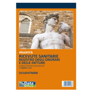 BLOCCO RICEVUTE SANITARIE REGISTRO DEGLI ONORARI - 50-50 COPIE AUTORICALCANTI - NUMERATE - 21,5X14,8CM - DU16547N000 - DATA UFFICIO 90895