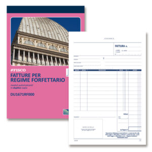 BLOCCO FATTURE PER REGIME FORFETTARIO - 50-50 - COPIE AUTORICALCANTI - 21,5X14,8CM - DU1671RF000 - DATA UFFICIO 88596