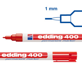 MARCATORE PERMANENTE EDDING 400 - PUNTA CONICA - TRATTO 2,00 - 4,00MM - ROSSO - EDDING 73449