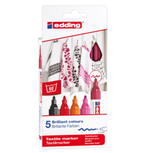 MARCATORI PER TESSUTO 4500 - PUNTA TONDA 2,0-3,0MM - 5 COLORI CALDI - EDDING 89134