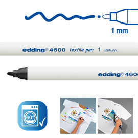 MARCATORE PER TESSUTO 4600 - PUNTA TONDA 1,00MM - NERO - EDDING 37774