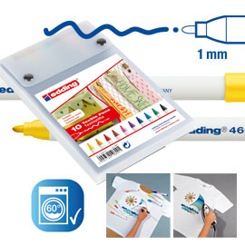 MARCATORE PER TESSUTO 4600 - PUNTA TONDA 1,0MM - 10 COLORI ASSORTITI - EDDING 56811