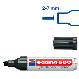 MARCATORE PERMANENTE EDDING 500 - PUNTA DA 2,00-7,00MM - NERO - EDDING 46064