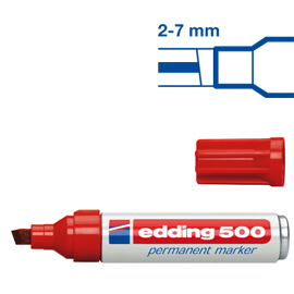 MARCATORE PERMANENTE EDDING 500 - PUNTA DA 2,00-7,00MM - ROSSO - EDDING 46066