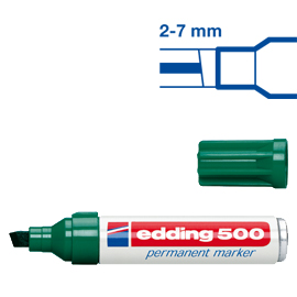 MARCATORE PERMANENTE EDDING 500 - PUNTA DA 2,00-7,00MM - VERDE - EDDING 46067