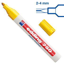 MARCATORE PERMANENTE A VERNICE 750 - PUNTA DA 2,0 A 4,0MM - GIALLO - EDDING 27553