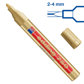 MARCATORE PERMANENTE A VERNICE 750 - PUNTA DA 2,0 A 4,0MM - ORO - EDDING 27561