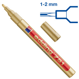 MARCATORE PERMANENTE A VERNICE 751 - PUNTA DA 1,0 A 2,0MM - ORO - EDDING 27568