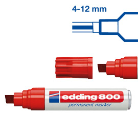 MARCATORE PERMANENTE EDDING 800  - PUNTA 4,0-12,0MM - ROSSO - EDDING 27491