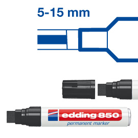 MARCATORE PERMANENTE EDDING 850 - PUNTA DA 5,0-16,0MM - NERO - EDDING 27659