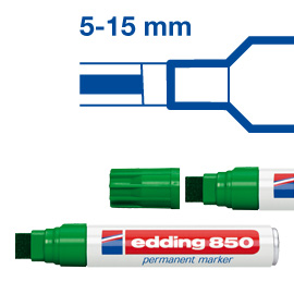MARCATORE PERMANENTE EDDING 850 - PUNTA DA 5,0-16,0MM - VERDE  - EDDING 27662
