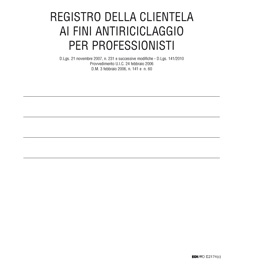 REGISTRO ANTIRICICLAGGIO PER PROFESSIONISTI - 31 X 24CM - 46 FOGLI - EDIPRO 61335