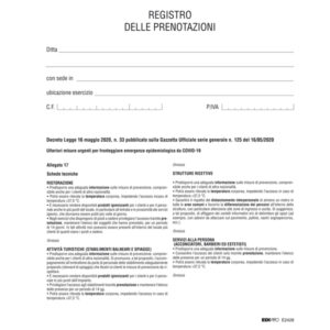 REGISTRO DELLE PRENOTAZIONI - 32 PAG - EDIPRO 90667