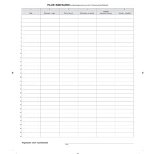 REGISTRO PULIZIA E SANIFICAZIONE IN AZIENDA - 40 PAG - 31X24,5 CM - EDIPRO 90540