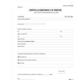 CARTELLA SANITARIA DI RISCHIO PER LAVORATORI ESPOSTI AD AGENTI CANCEROGENI - 31 X 24CM - EDIPRO 52069