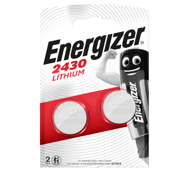MICROPILA CR2430 - 3V - A PASTIGLIA - LITHIUM - ENERGIZER - BLISTER 2 PEZZI 89499