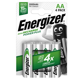 PILE AA POWER PLUS - RICARICABILI - ENERGIZER - BLISTER 4 PEZZI 94396