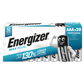 PILE ALCALINE AAA MAX PLUS E92 - DP20 60/120 - 1,5 V - ENERGIZER - BLISTER 20 PEZZI 98544
