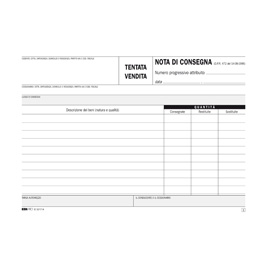 BLOCCO NOTA CONSEGNA TENTATA VENDITA - 50-50 FOGLI AUTORICALCANTI - 15 X 23CM - EDIPRO 51874