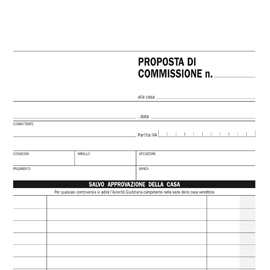 BLOCCO COPIA COMMISSIONI - 5 COPIE AUTORICALCANTI - 23 X 15CM - 33 FOGLI - EDIPRO 61714