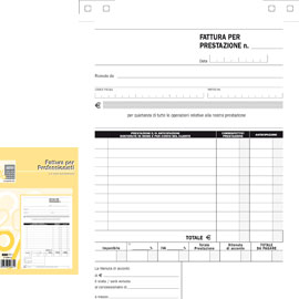 BLOCCO FATTURE PROFESSIONISTI - 50-50 FOGLI AUTORICALCANTI - 23 X 15CM - EDIPRO 51920