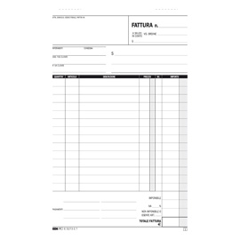 BLOCCO FATTURA 1 ALIQUOTA - 33 FOGLI 3 COPIE AUTORICALCANTI - 23 X 14,8CM - EDIPRO 61711